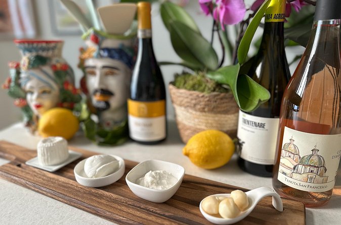 4 Wines and 4 Mozzarella Tasting - Bread, pesto, and puttanesca add useful extras