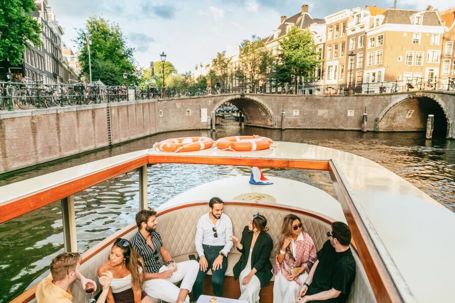 Amsterdam: Classic Saloon Boat Cruise with Cheese & Wine - Price and overall value at $18