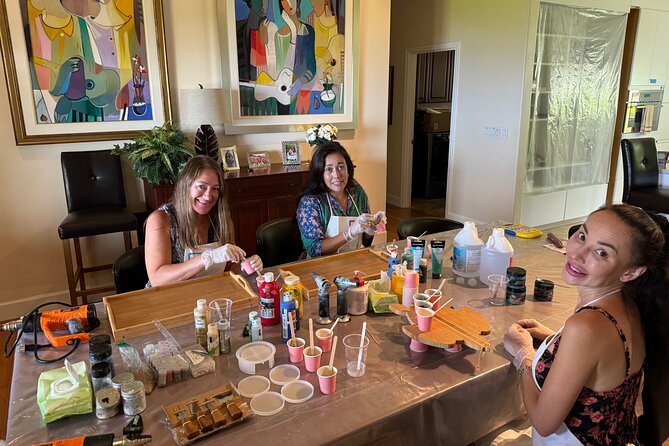 Epoxy Resin Cheese Board Art Class - Paia as the base for your craft session