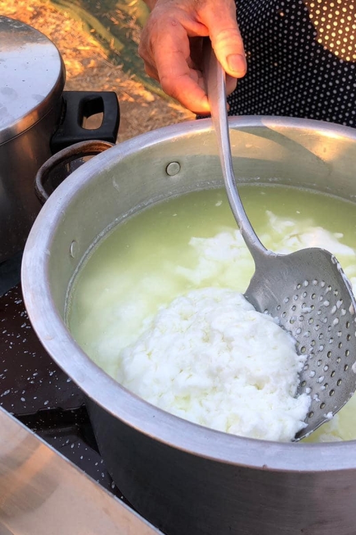 Farm Tour with Cheese-Making, Olive Oil Tasting & Picnic - Watching fresh mizithra take shape
