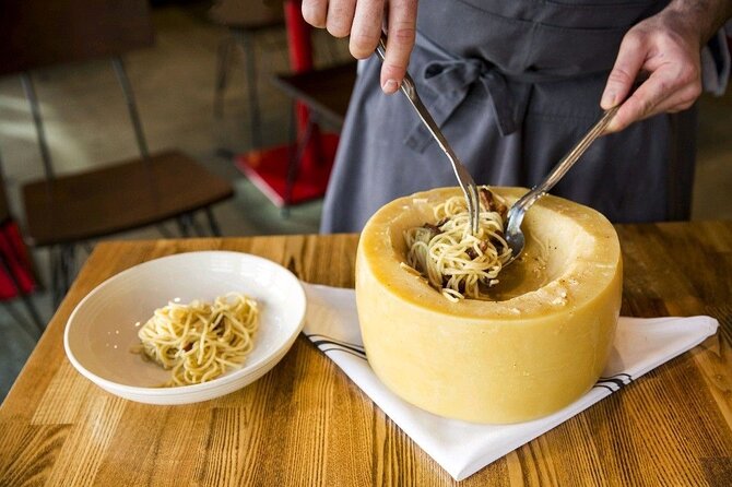 Florence: Flambé Cheese Wheel Truffle Pasta Class & Tiramisù - Making Two Fresh Pasta Dishes