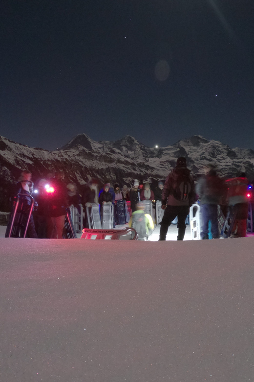 From Interlaken: Night Sledding with Cheese Fondue Dinner - One hour through forests and frozen waterfalls