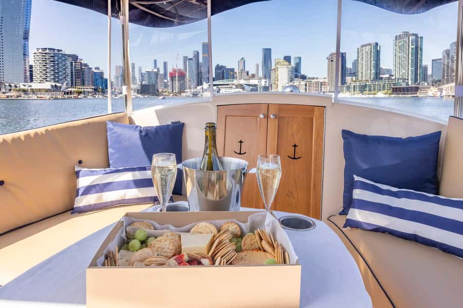 Melbourne: Private Yarra River Cruise w/ Cheese & Wine - Crown Casino and Southbank from the water