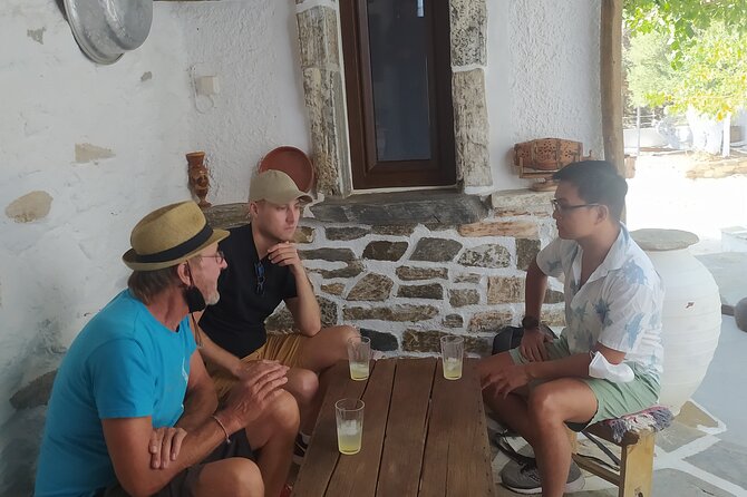 Naxos Farm Experience and cheese making - A generous farm table with Naxos cheese and wine