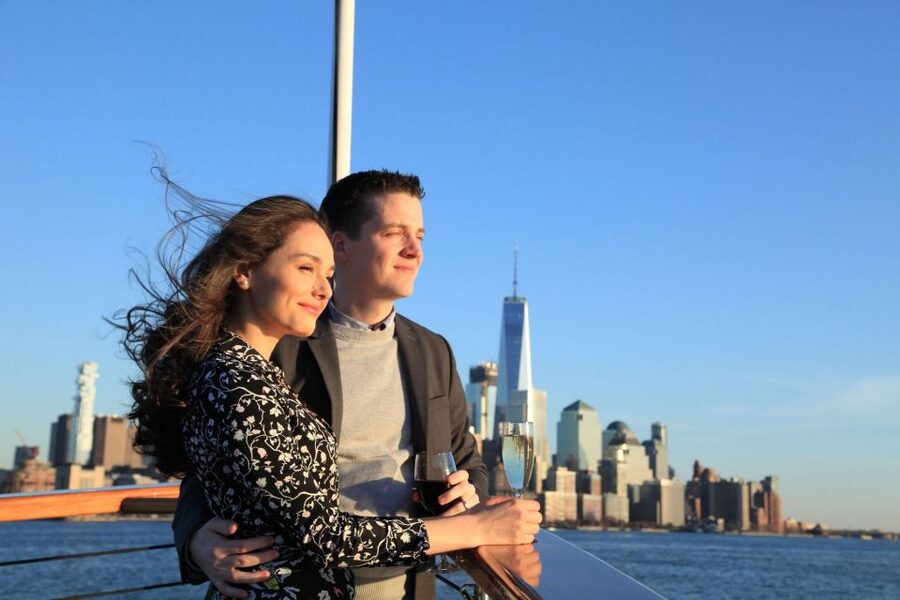 New York City: Champagne and Cheese Pairing Cruise - The grand salon and your tasting table