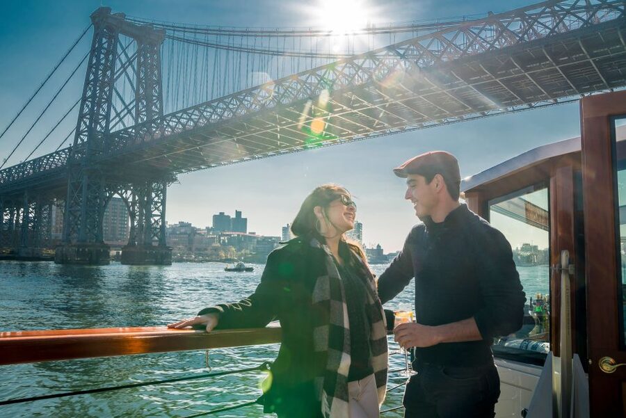 New York City: Champagne and Cheese Pairing Cruise - Ellis Island and the Statue of Liberty from the water
