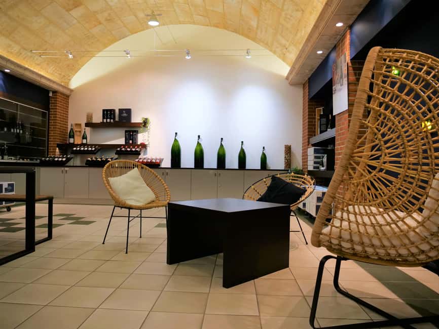 Plateau Gourmand : Charcuteries Champagnes et Fromages - A tasting room with a view toward the old winery