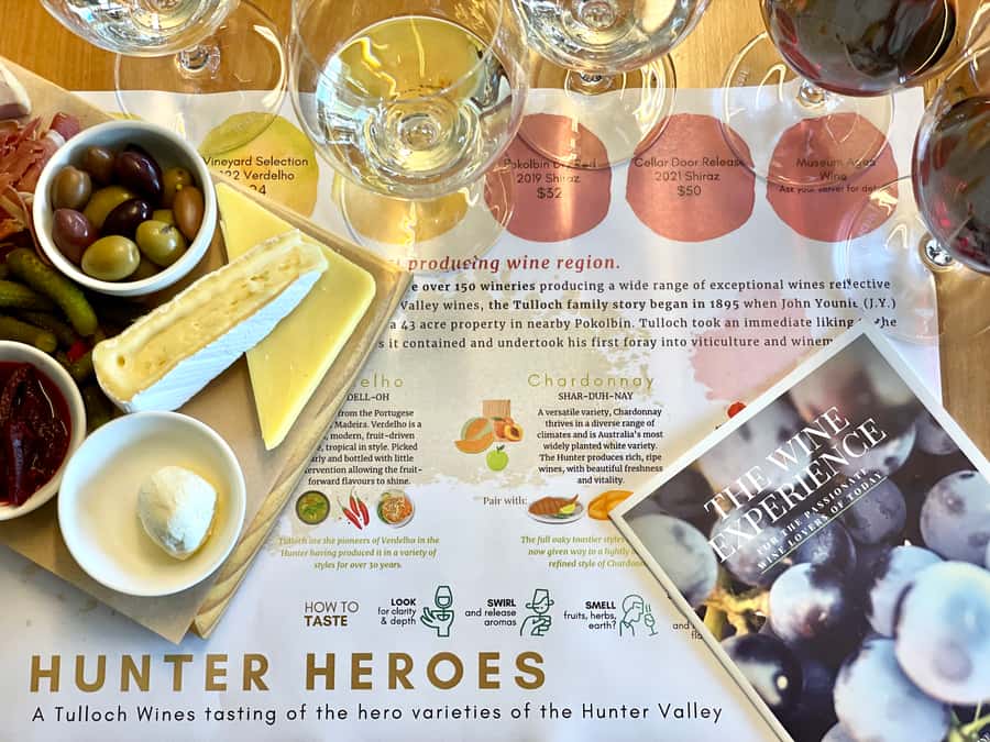 Pokolbin: Tulloch Hunter Heroes Wine Tasting & Cheese Board - Five current wines and four Hunter favourites