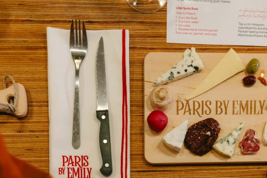 The Official Emily in Paris Wine & Cheese with Butter Making - Four French wines and five cheeses, served as a lesson