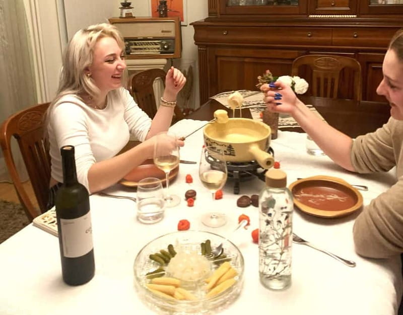 Traditional Swiss Dinner: Cheese Fondue, Appetizers/Dessert - A Swiss dinner in Fabio and Anita’s home