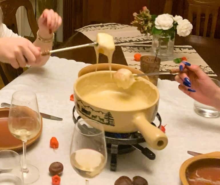 Traditional Swiss Dinner: Cheese Fondue, Appetizers/Dessert - Food quality, local produce, and the Italian connection