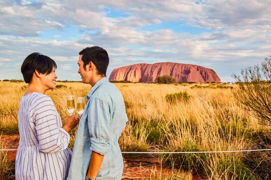 Uluru: Sunset, Sparkling Wine, Cheeseboard & Gourmet BBQ - The coach ride into Uluru-Kata Tjuta National Park