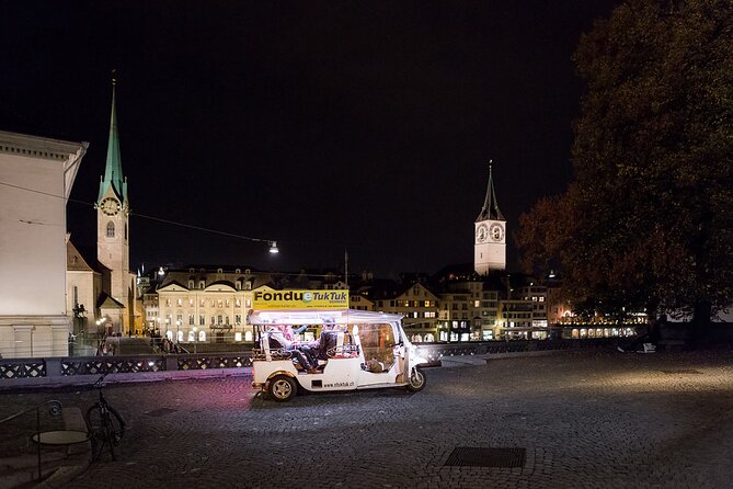 Zurich eTukTuk Private Tour - with Cheese Fondue and Wine - Niederdorf, Predigerplatz, and the smaller streets